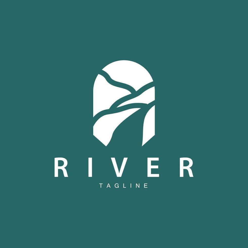 River Logo Vector River Bank Mountain Design Agriculture Symbol ...