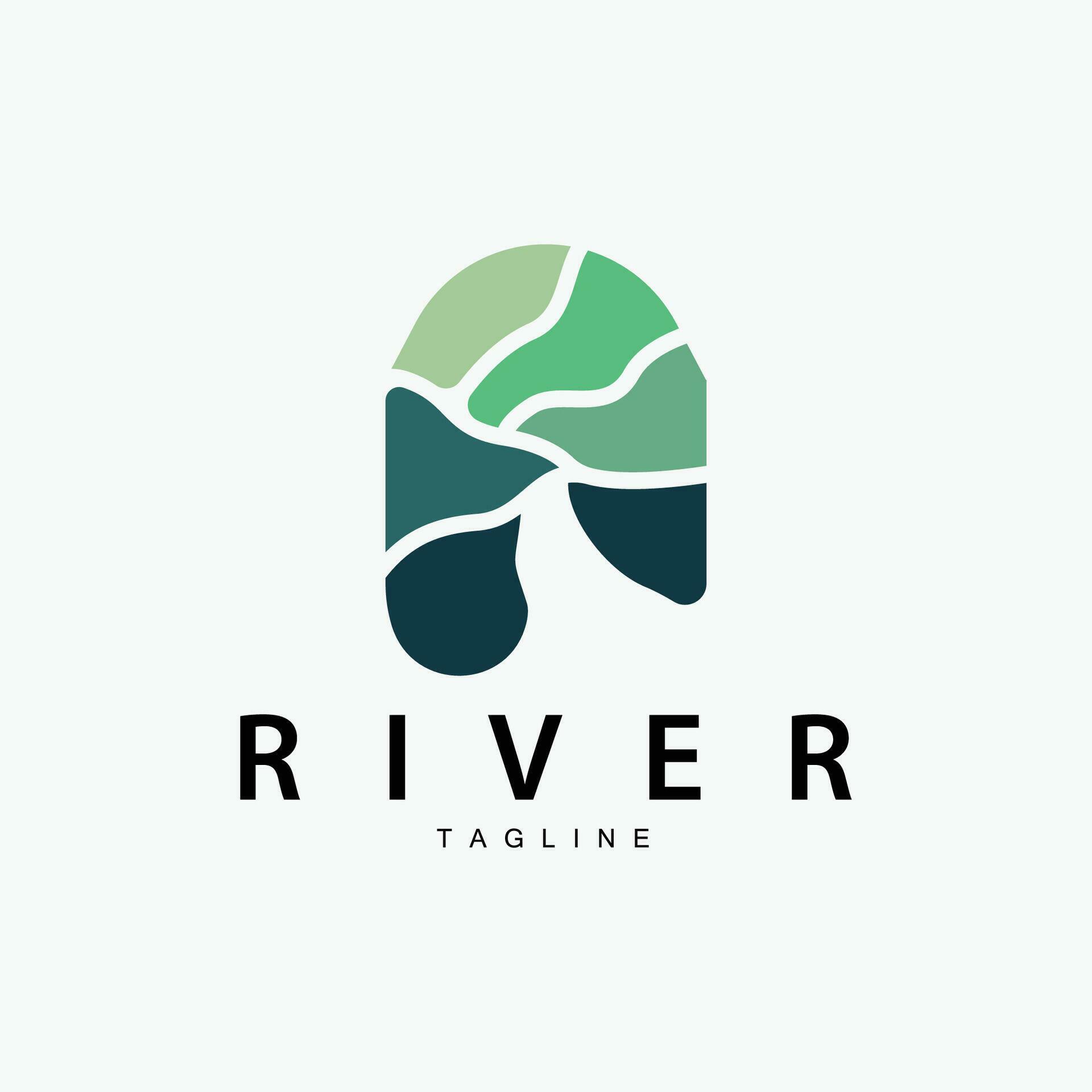 River Logo Vector River Bank Mountain Design Agriculture Symbol ...