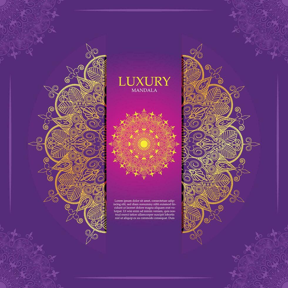 lujo mandala antecedentes diseño con oro ornamento editable vector ilustración, resumen antecedentes con ornamento