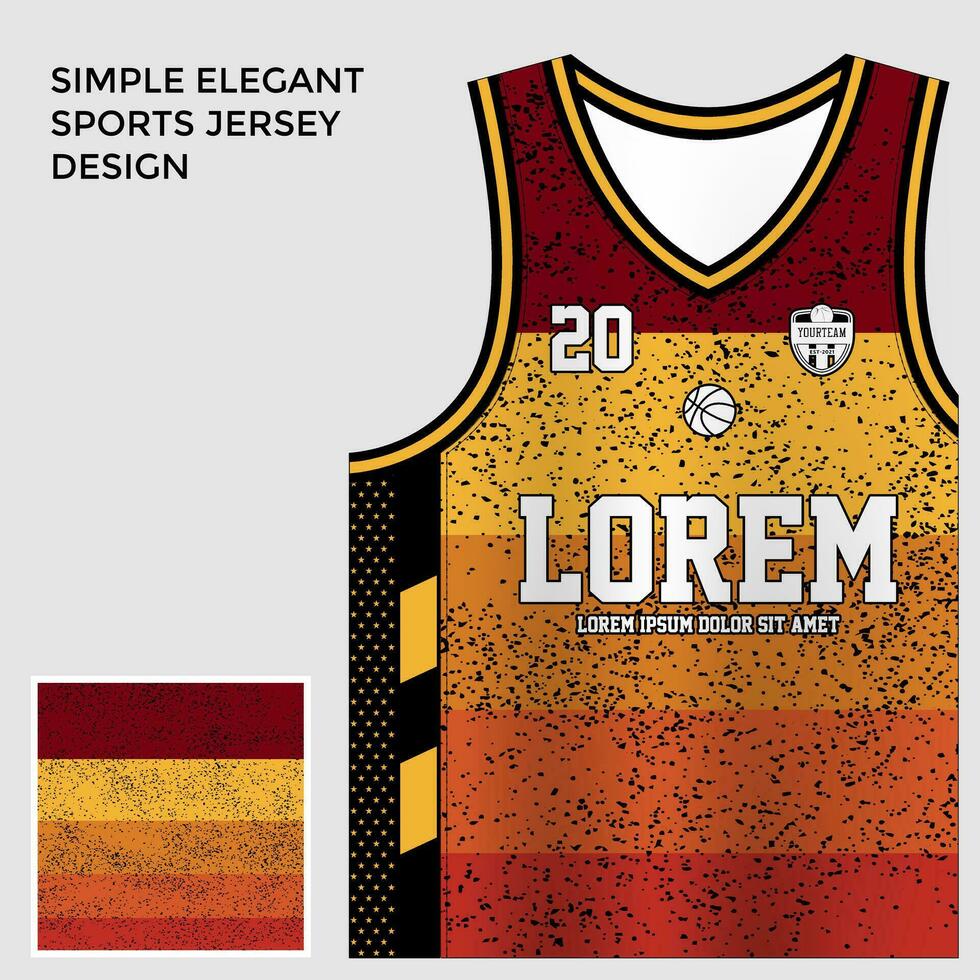 simple elegant abstract red basketball jersey sublimation template vector