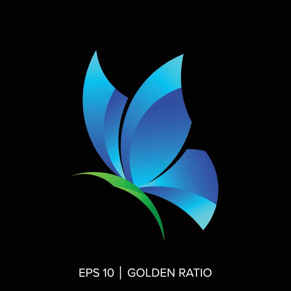 golden ratio butterfly template, golden ratio butterfly element vector