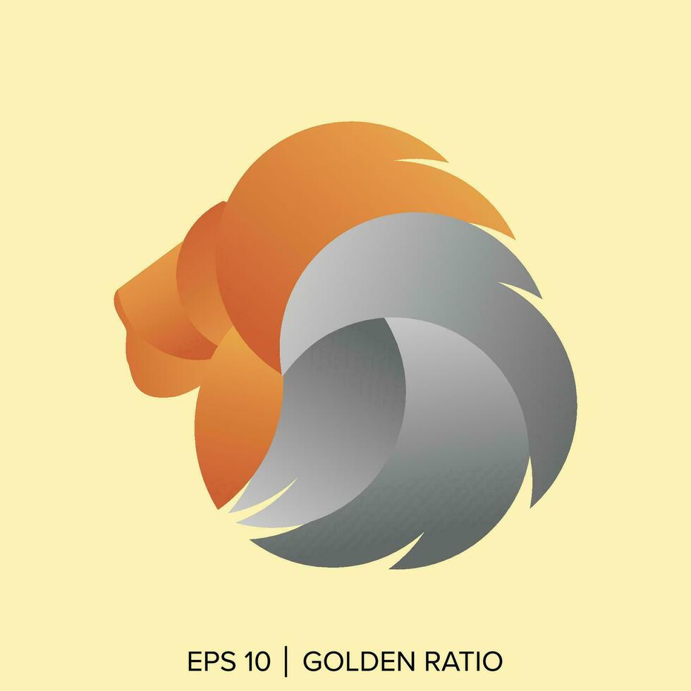 lion golden ratio template, lion golden ratio element vector