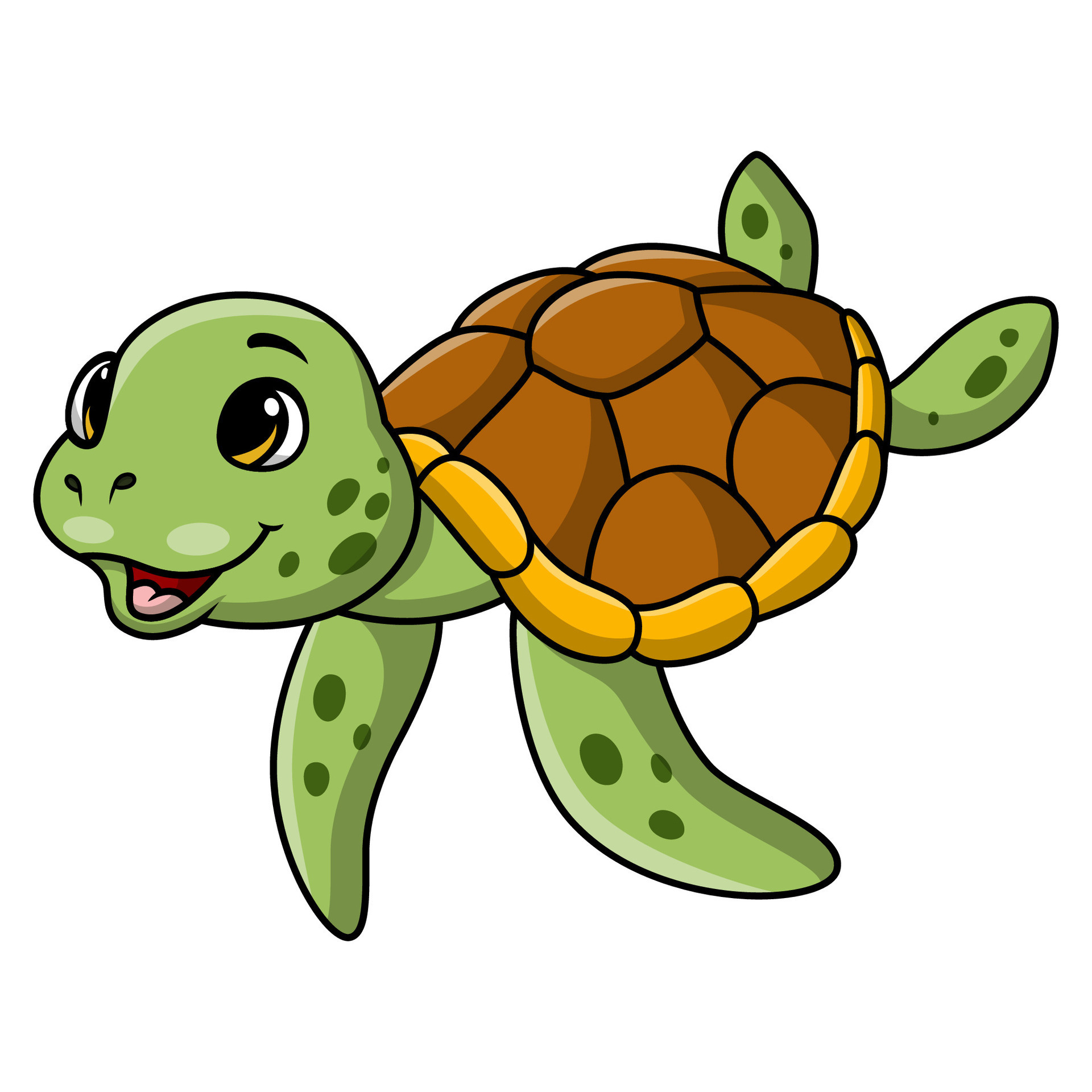 Cute sea turtle cartoon on white background 35564613 Vector Art at Vecteezy