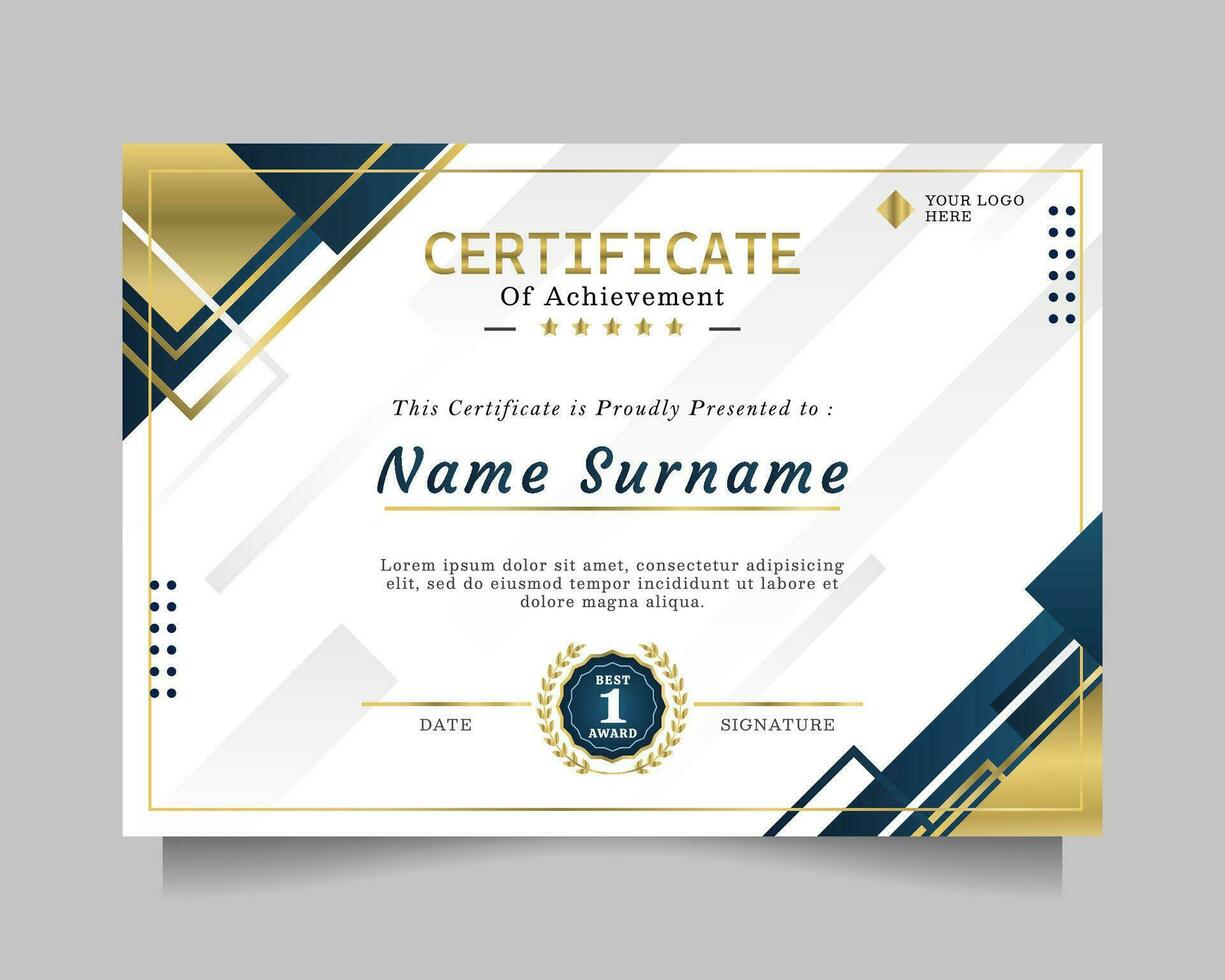 modern certificate of achievement template vector