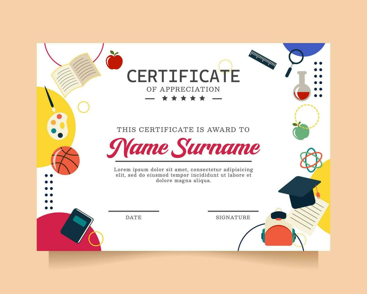 modern certificate of appreciation template vector