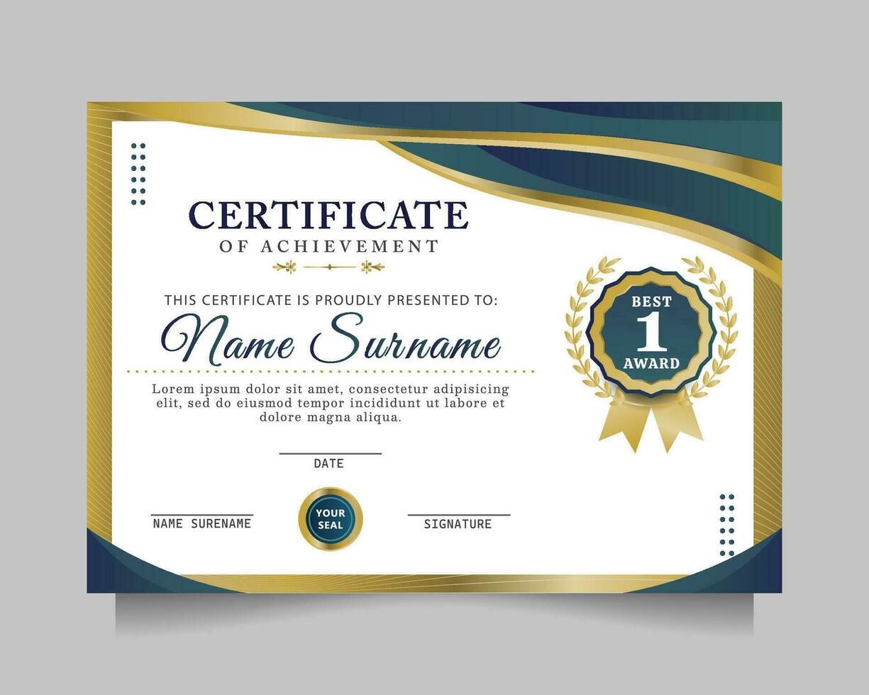 modern certificate of achievement template vector