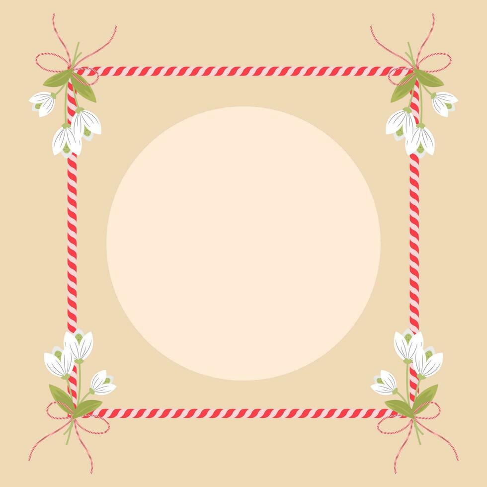 flat martenitsa frame design vector