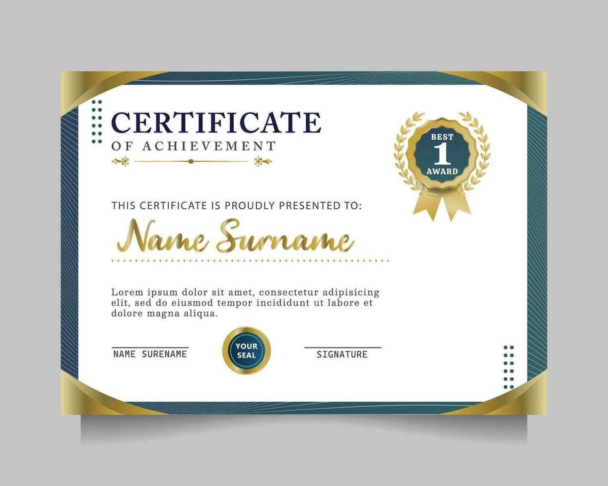 modern certificate of achievement template vector