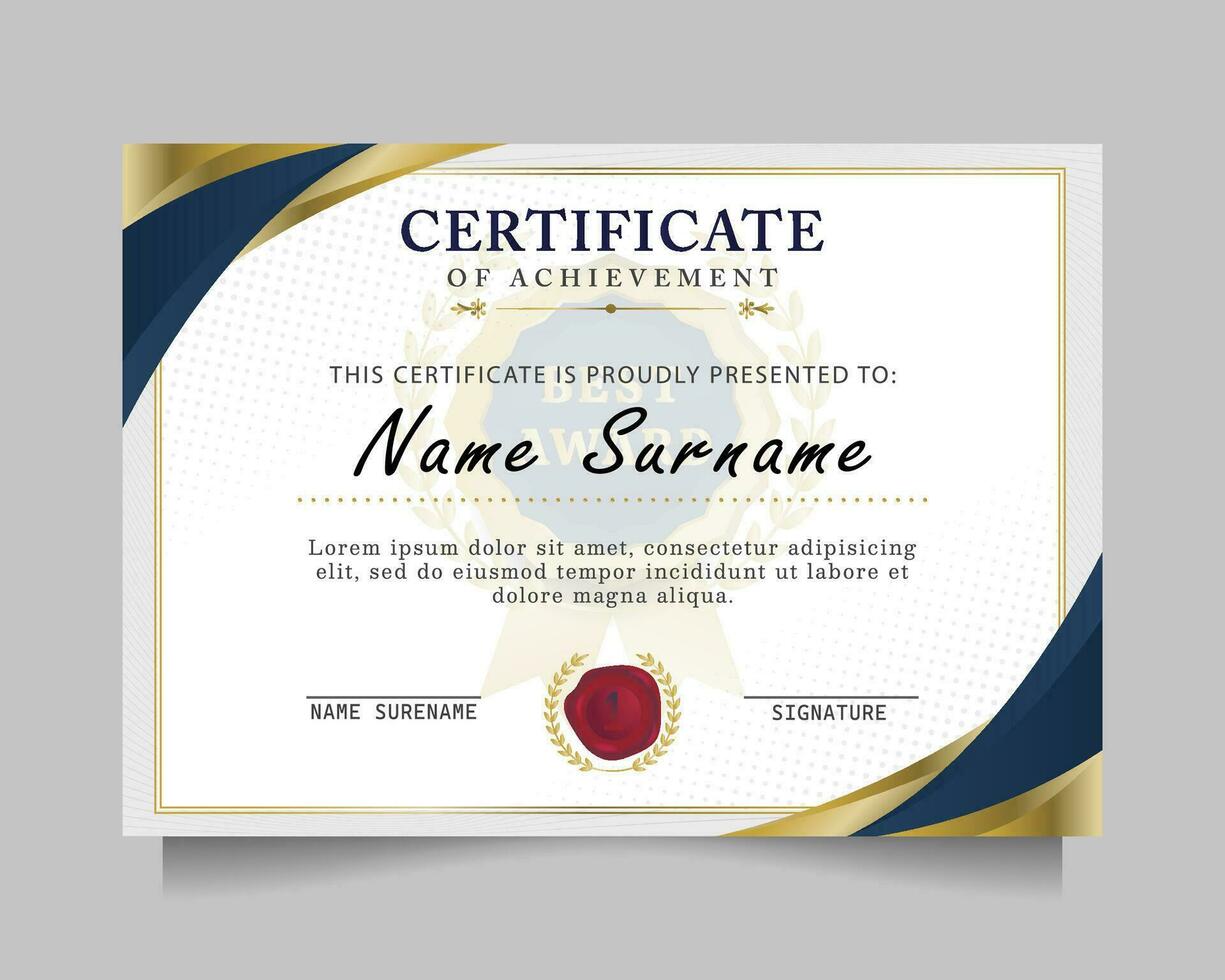 modern certificate of achievement template vector