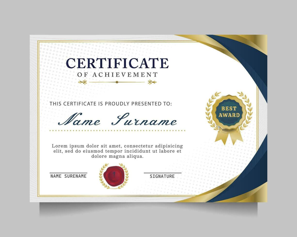 modern certificate of achievement template vector