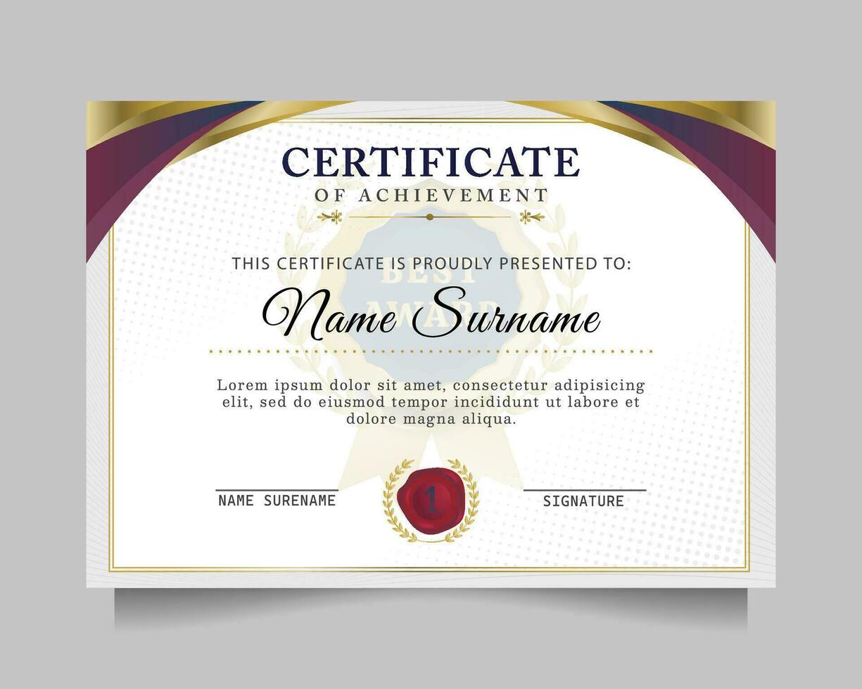 modern certificate of achievement template vector