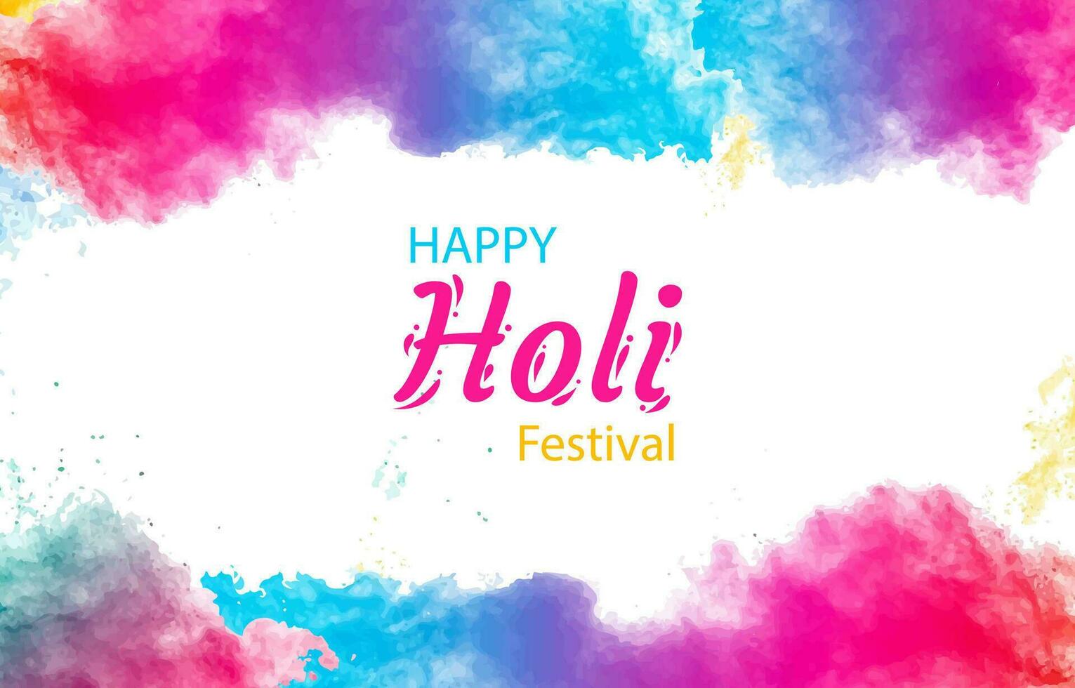 Watercolor Holi festival background vector