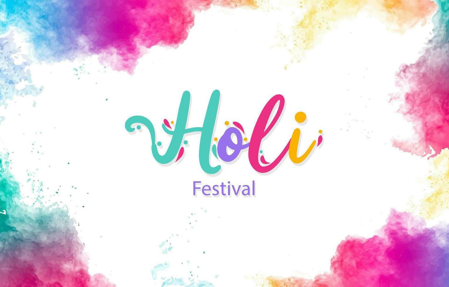 Watercolor Holi festival background vector