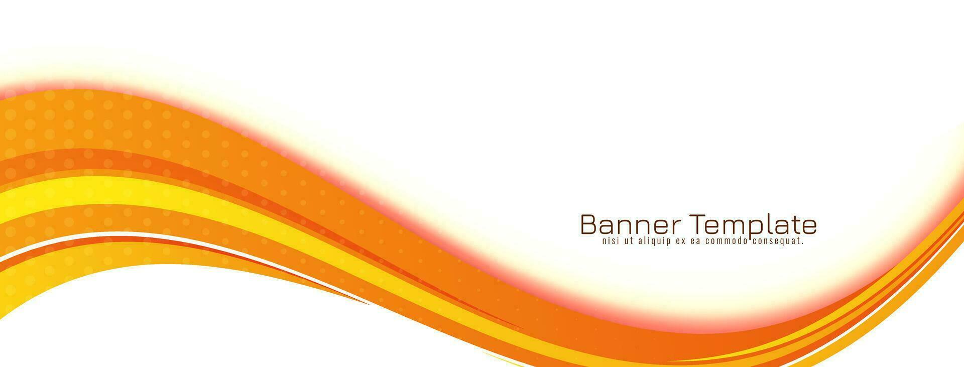 Yellow and orange color wave style banner design vector