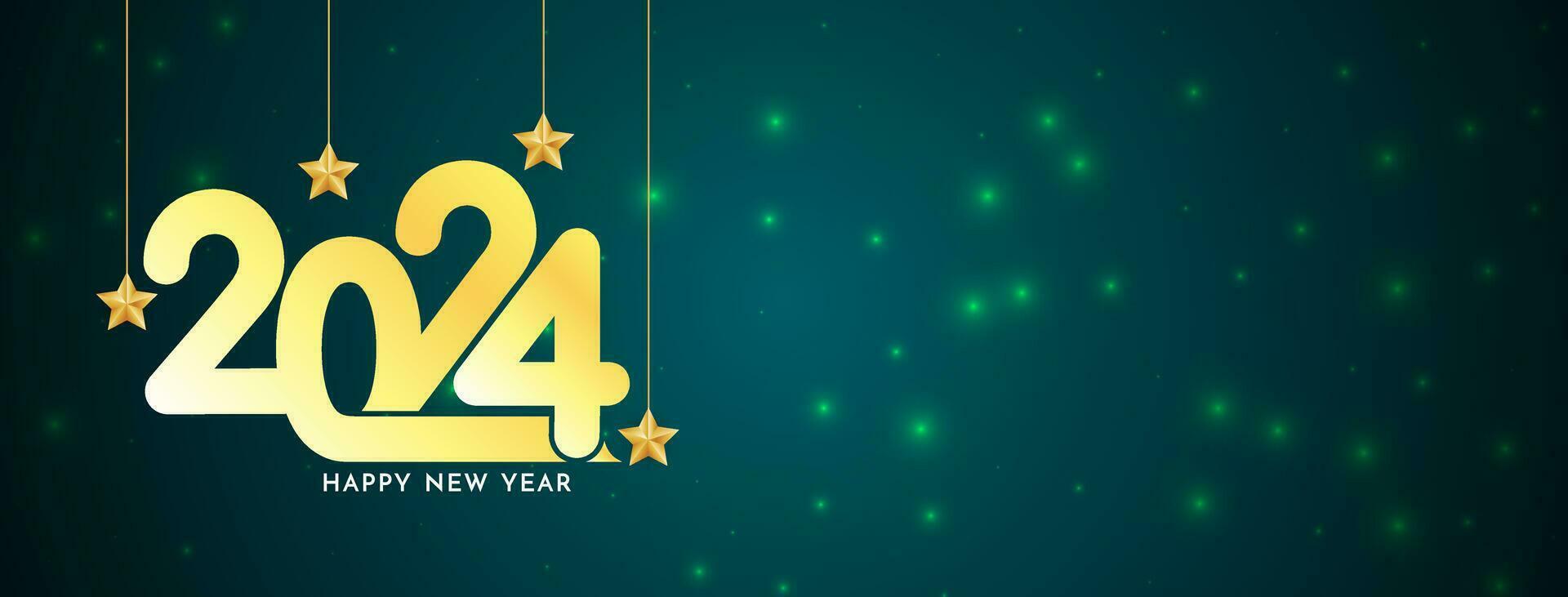 Modern Happy new year 2024 elegant banner design vector