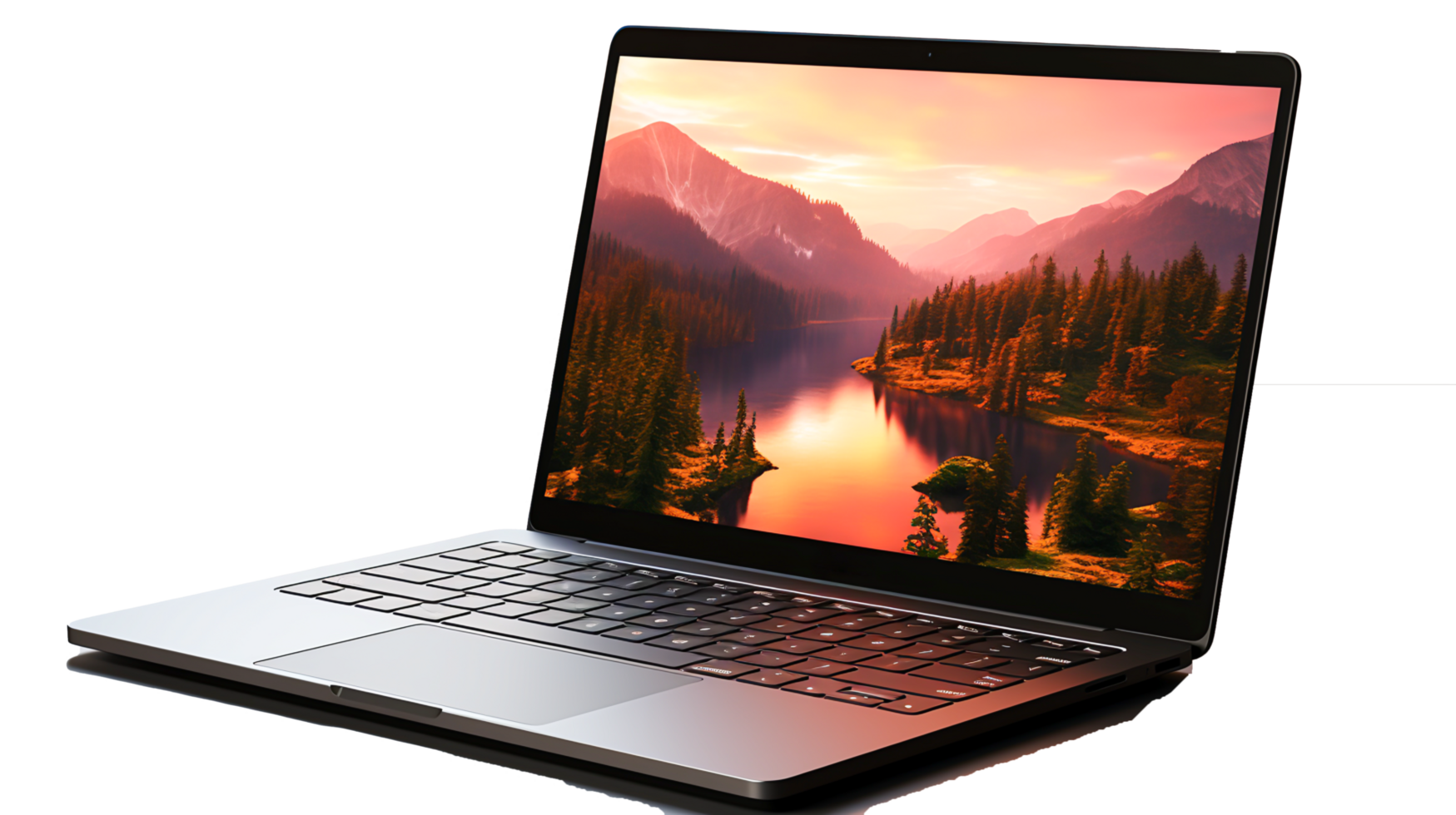 AI generated Modern Workspace Professional Using Laptop at Home Office Desk for Remote Work and Online Business, Generative Ai png