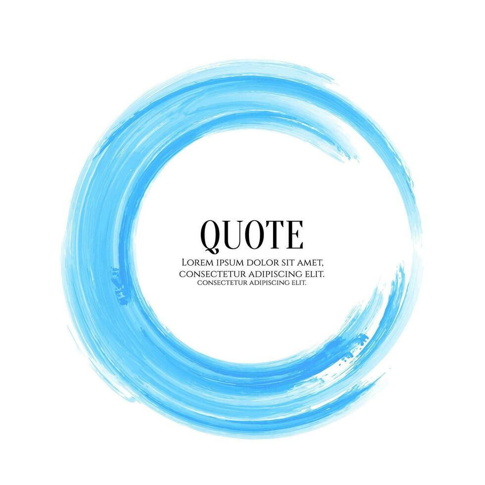 Modern blue color circular grunge frame design vector