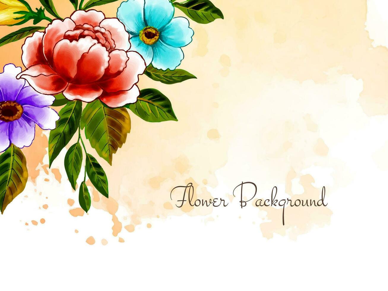 Modern Beautiful watercolor flower design background vector