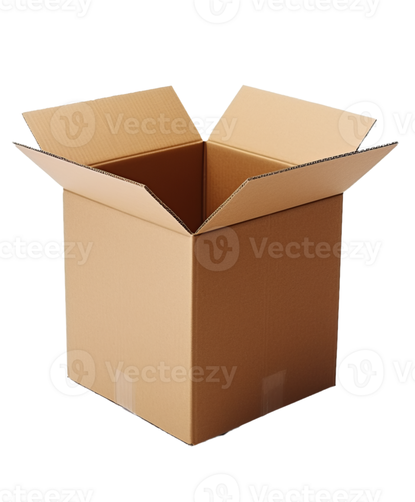 Empty cardboard box isolated on transparent background png
