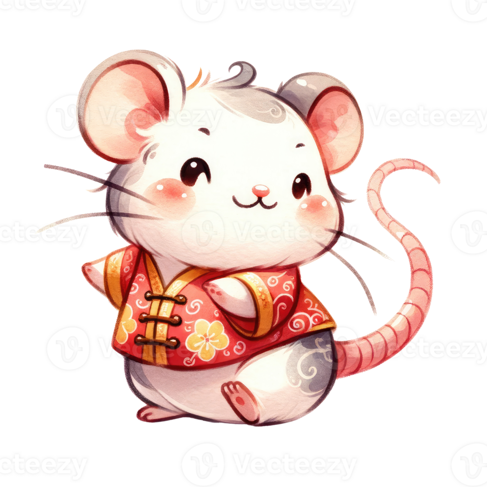 AI Generated Chinese Zodiac Rat Watercolor Art In Chinese Style ai-generated-chinese-zodiac-rat-watercolor-art-in-chinese-style