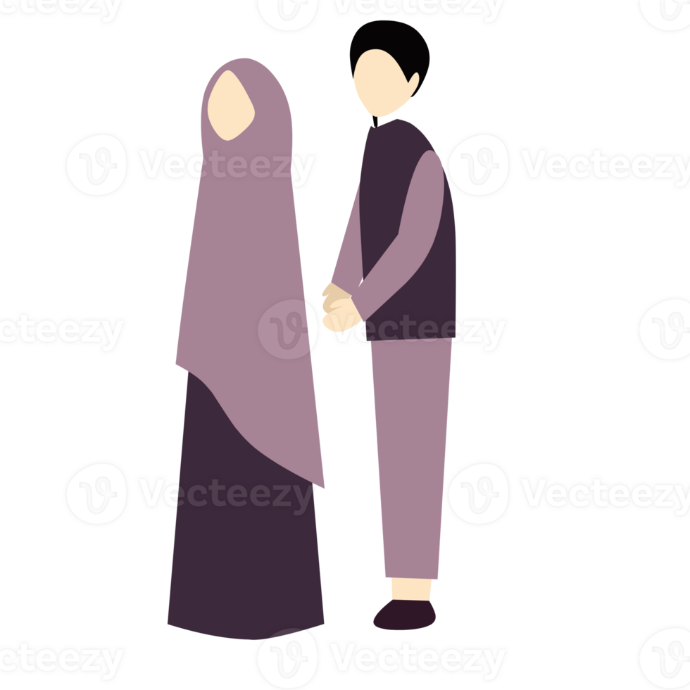 Purple Faceless Muslim Couple png