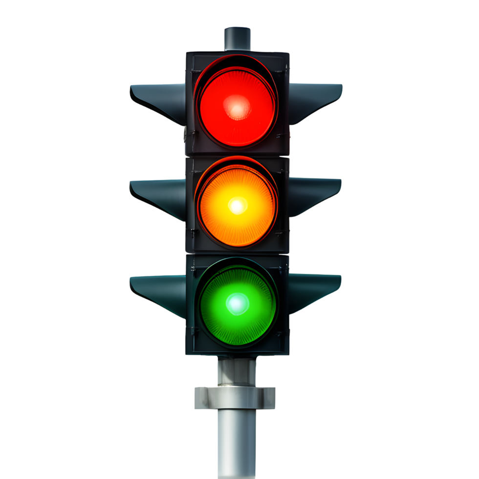 AI generated Traffic Light Isolated on Transparent Background png