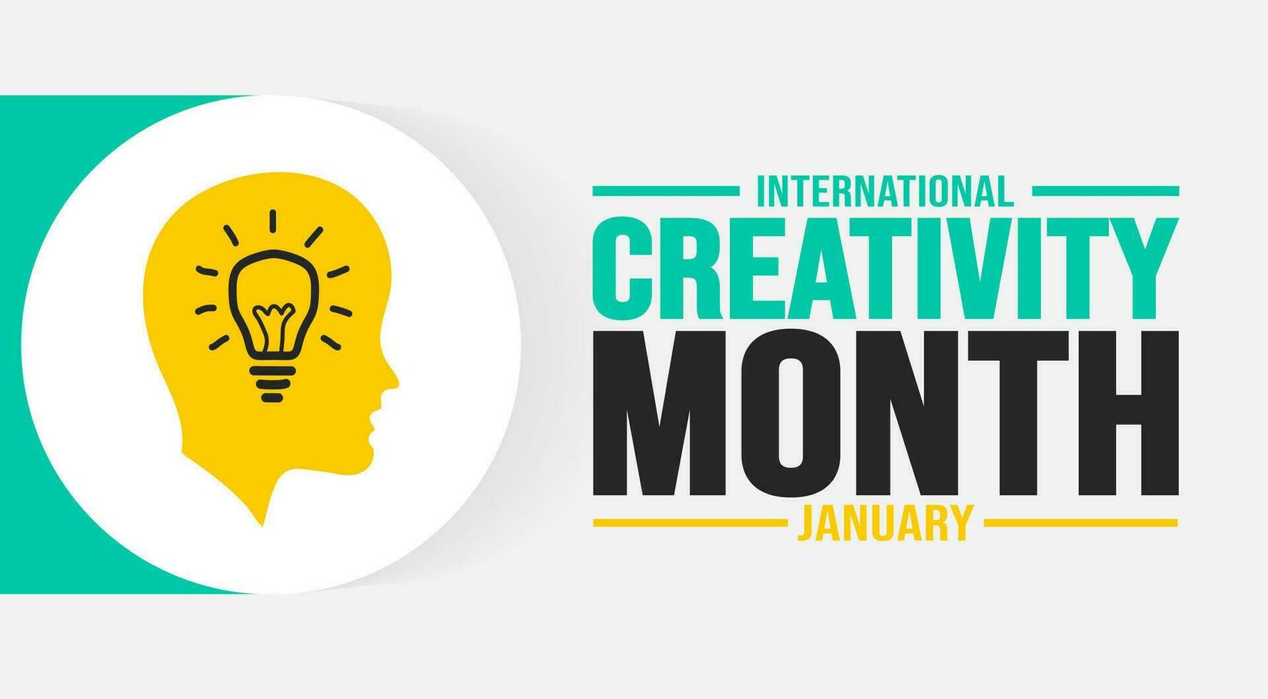 January is International Creativity Month background template. Holiday concept. background, banner, placard, card, and poster design template with text inscription and standard color. vector. vector