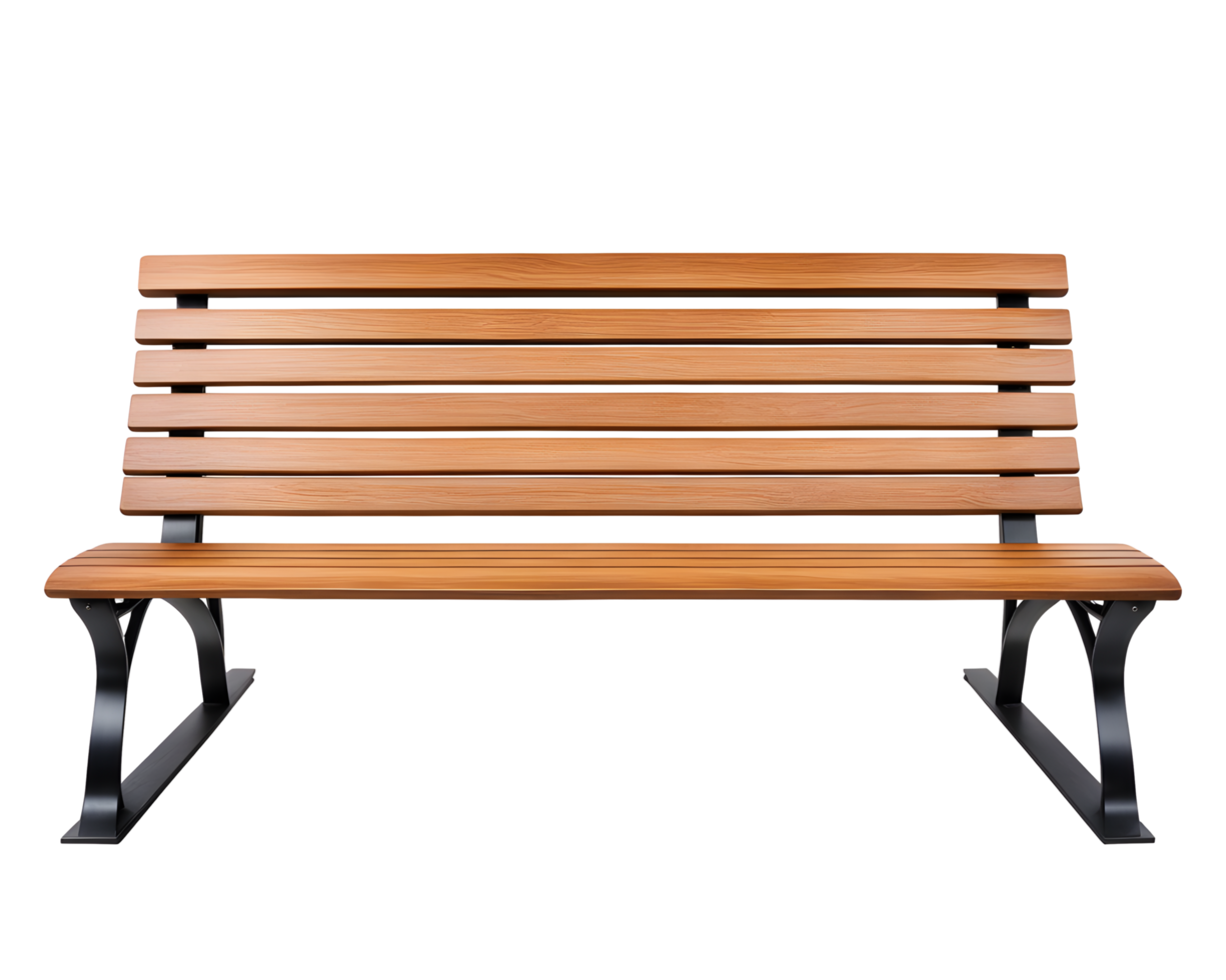 AI generated Wooden Park Bench Isolated on Transparent Background png