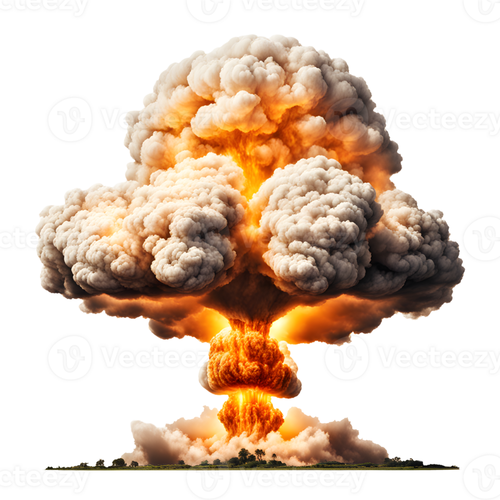 AI generated Nuclear Explosion Isolated on Transparent Background png