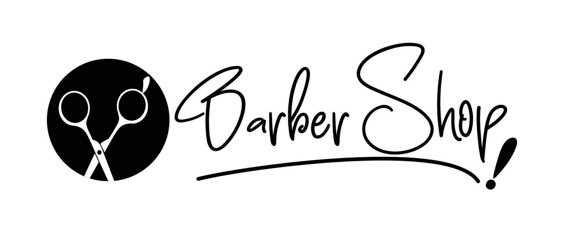 Vector vector barber shop business card and men's salon or barber shop logo black and white