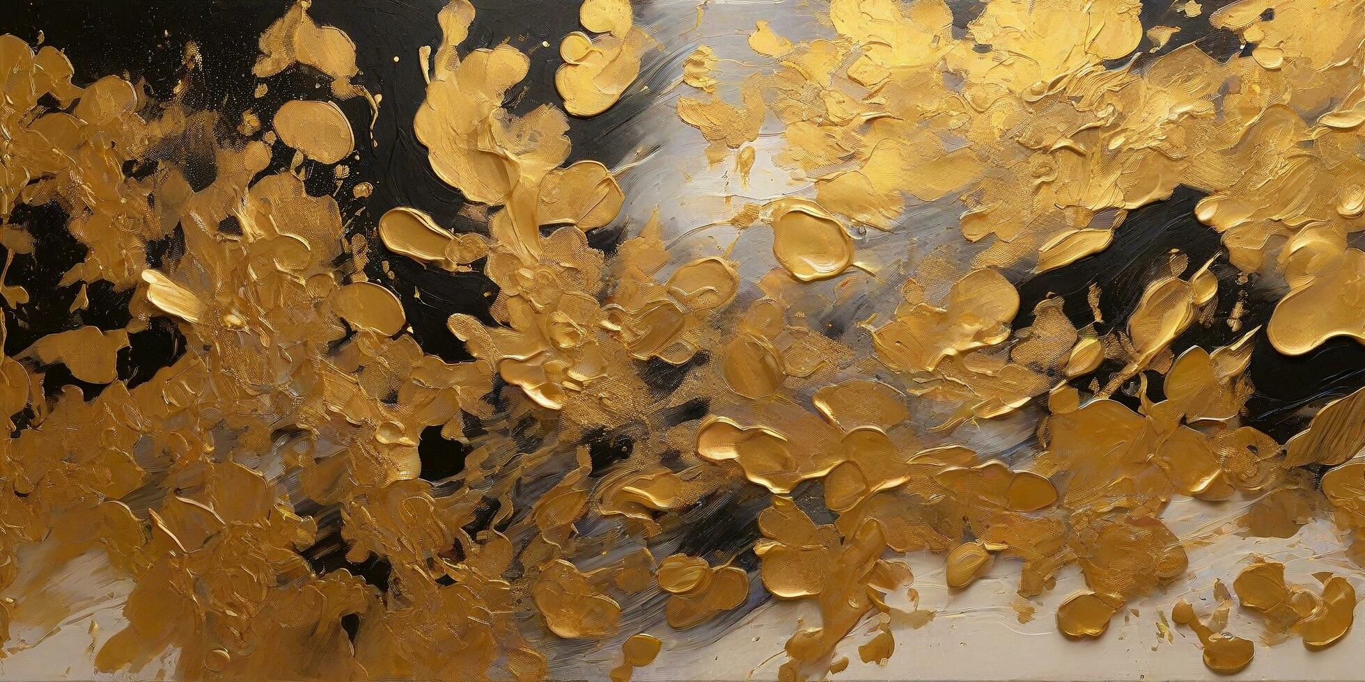 AI generated Background abstact gold painting with gold mix red paint, in the style of color splash. ai generative photo
