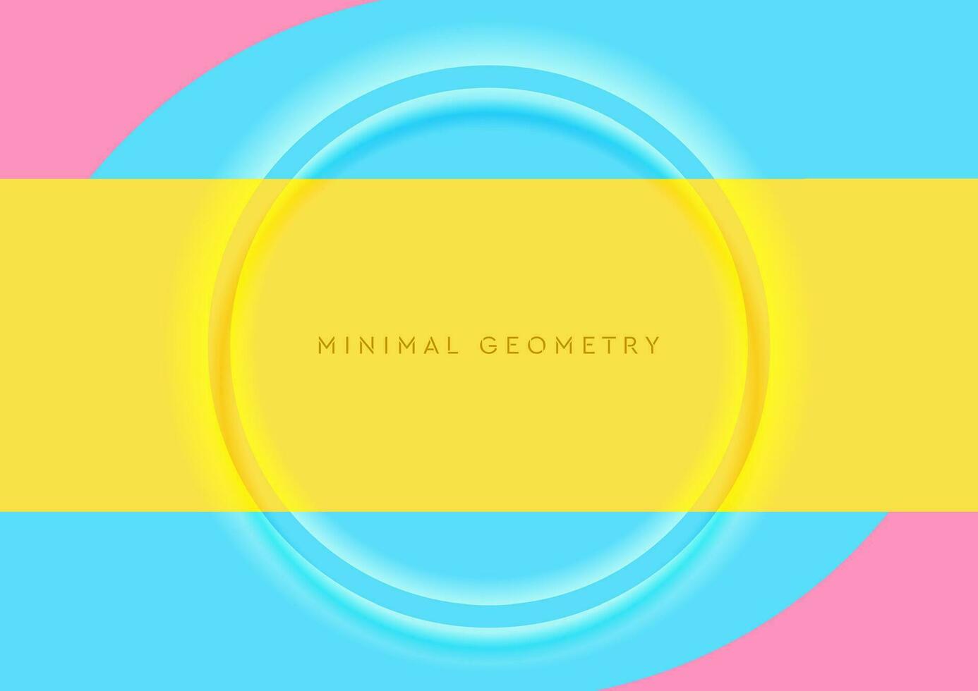 Colorful pastel minimal abstract background with glossy circle vector
