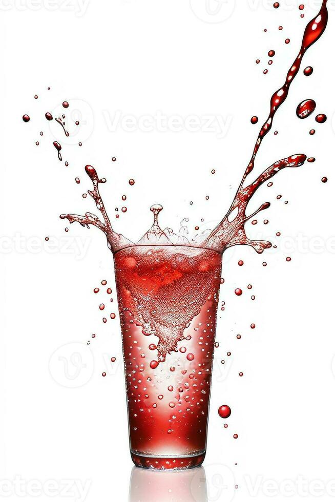 AI generated soda splash isolated on white background. ai generative photo