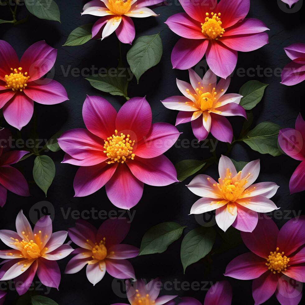 AI generated vibrant contrast temple flower a dark background. ai generative photo