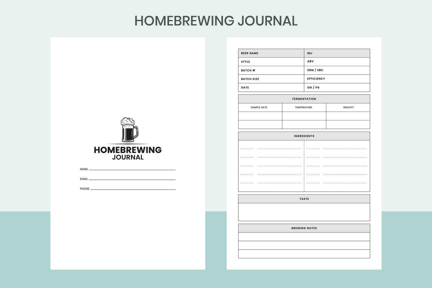 Homebrewing Journal Pro Template vector