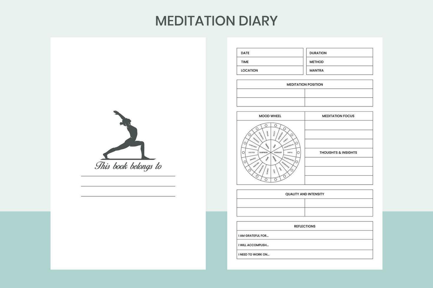 Meditation Diary Pro Template vector