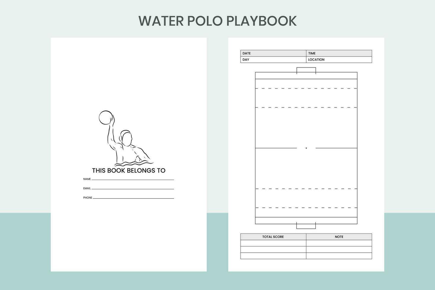 Water Polo Playbook Pro Template vector