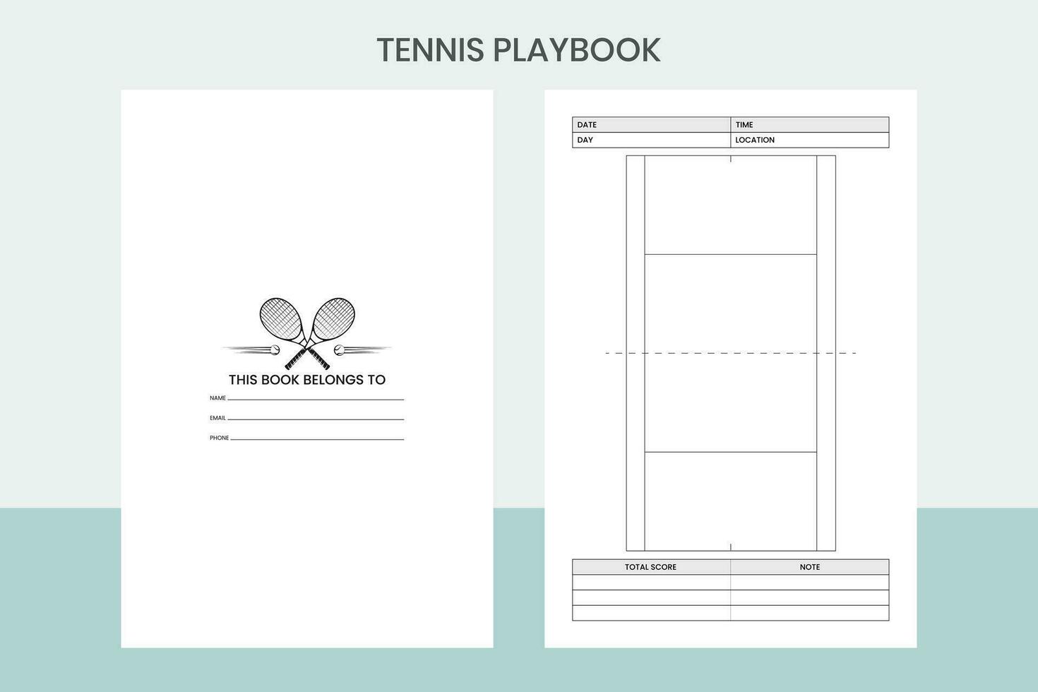 Tennis Playbook Pro Template vector