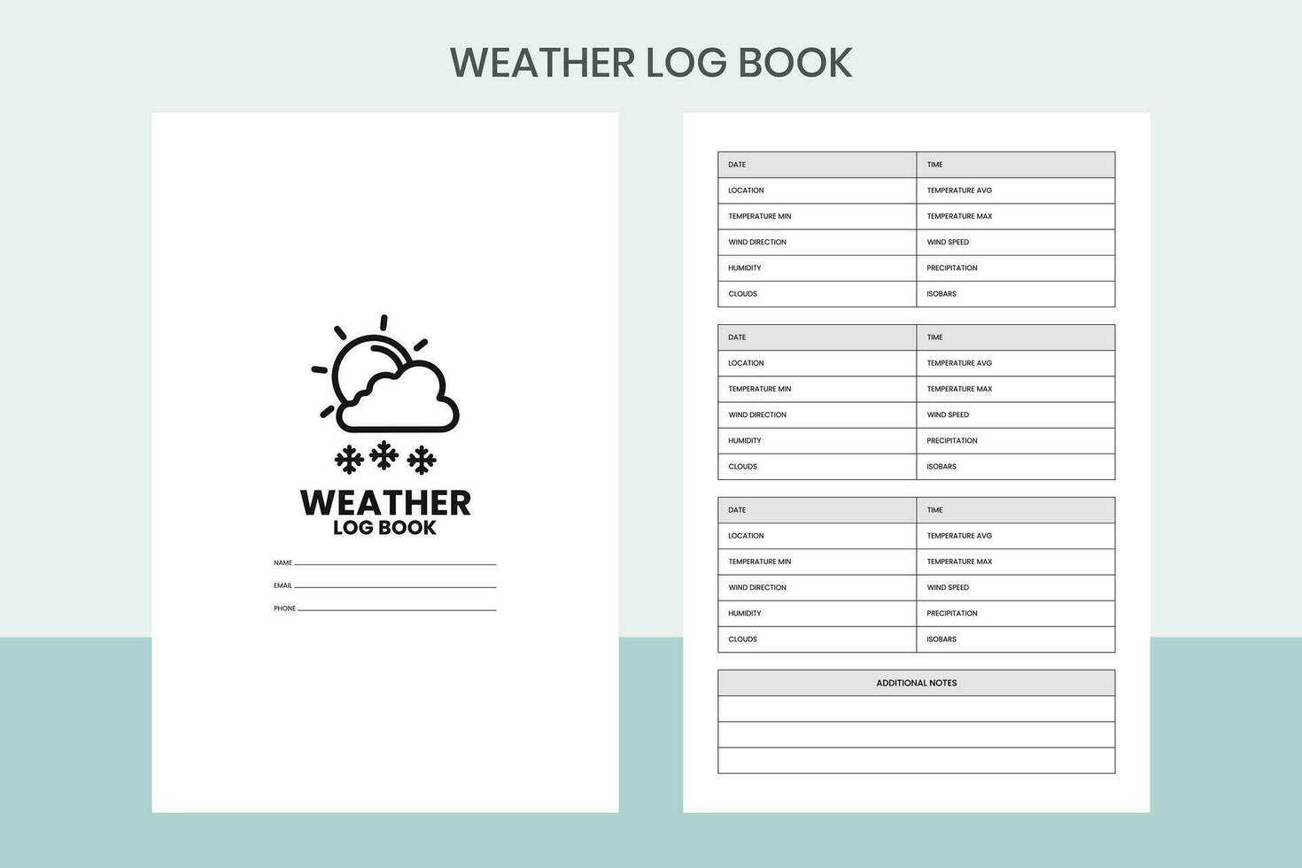 Weather Log Book Pro Template vector