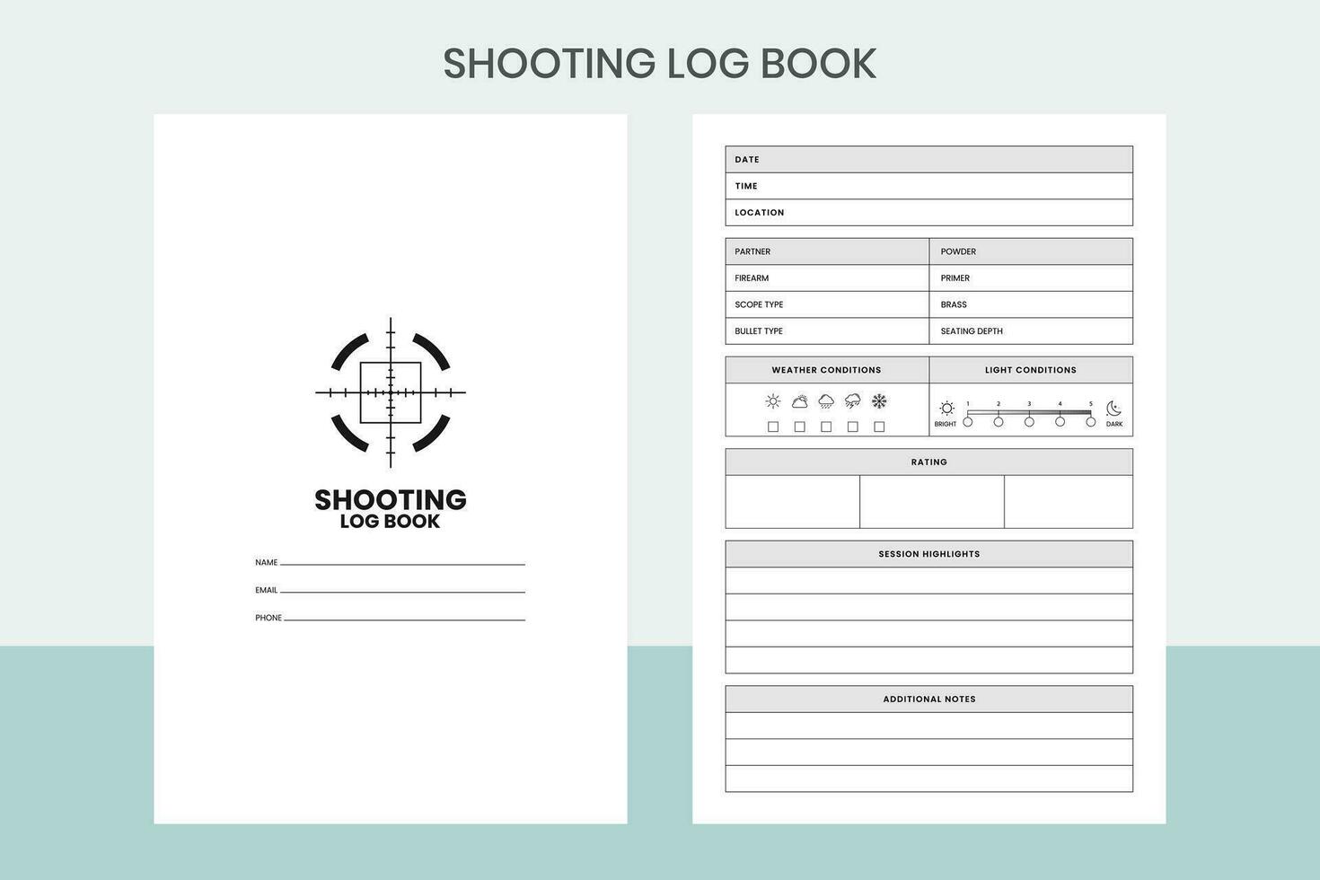 Shooting Log Book Pro Template vector
