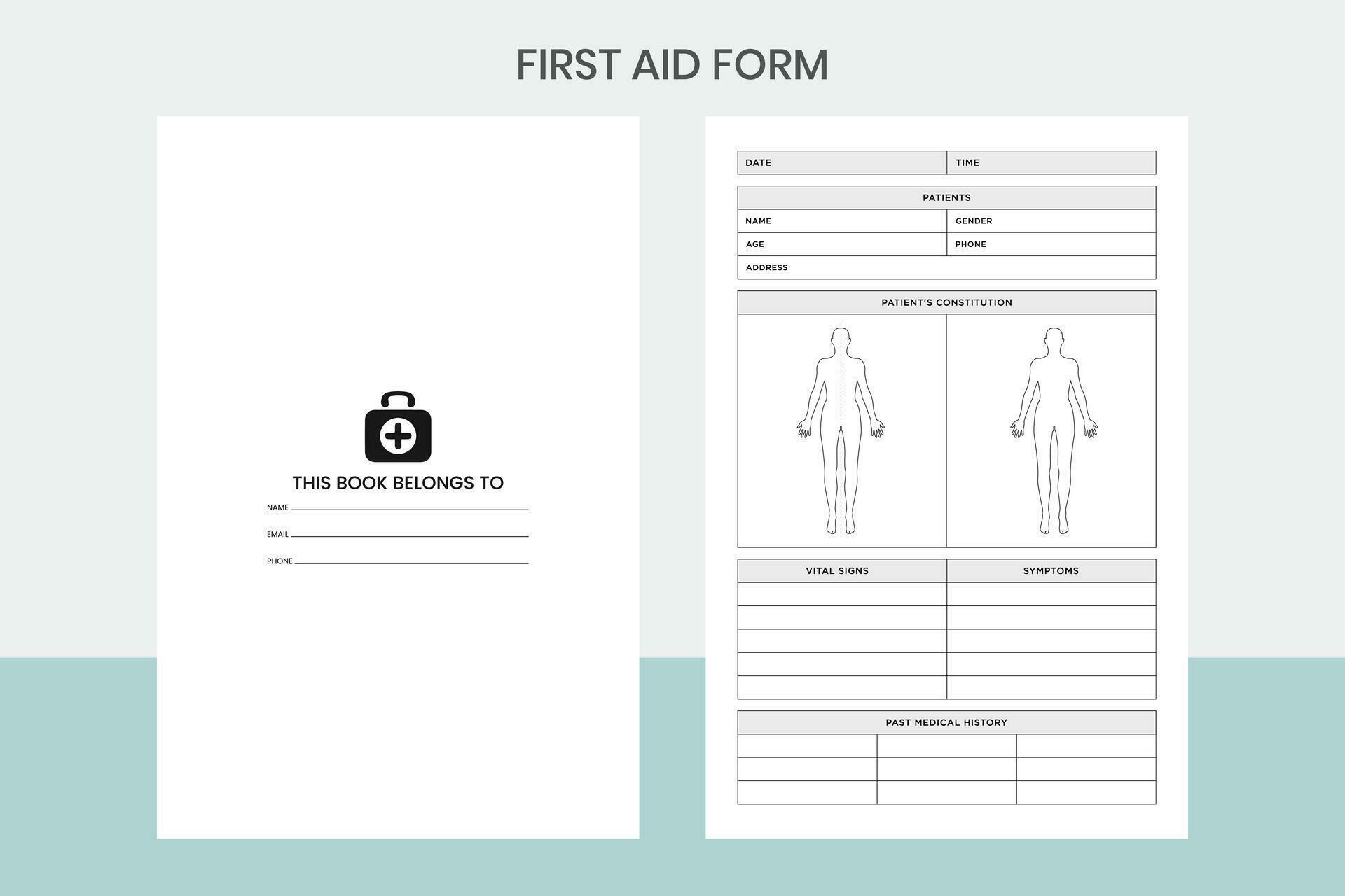 First Aid Form Free Template 35566136 Vector Art at Vecteezy