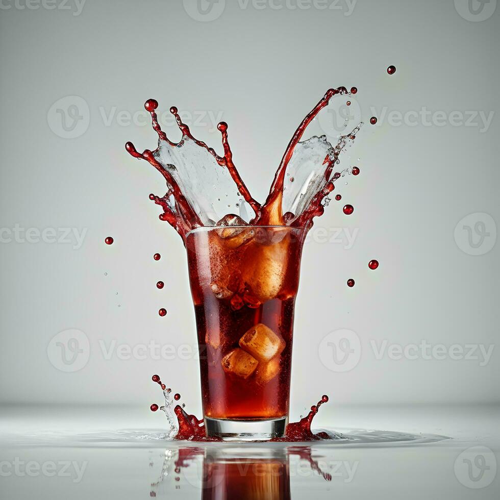 AI generated soda splash isolated on white background. ai generative photo