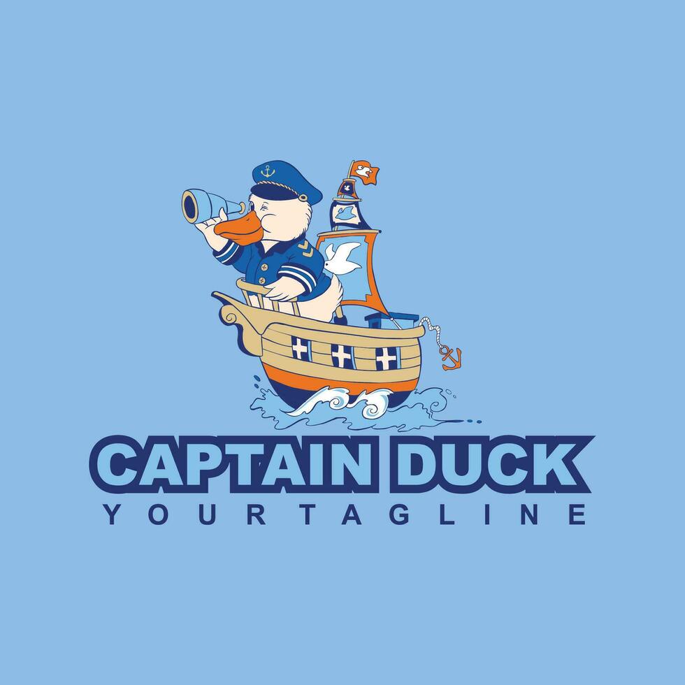 duck pirates cartoon design vector