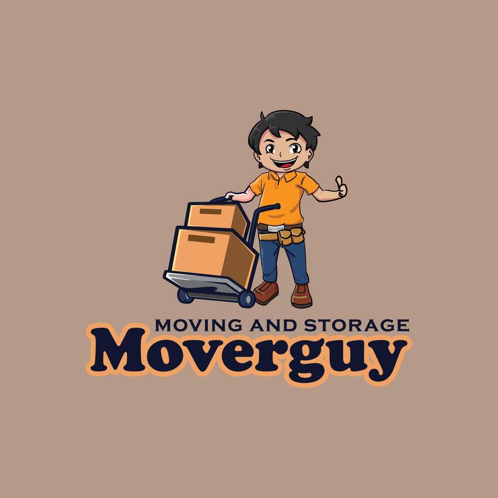 Mascot Moverguy logo design vector