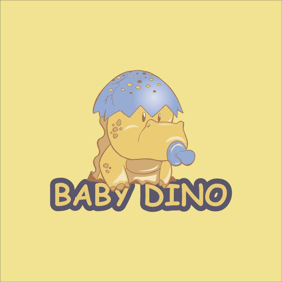 Baby dino cartoon design vector