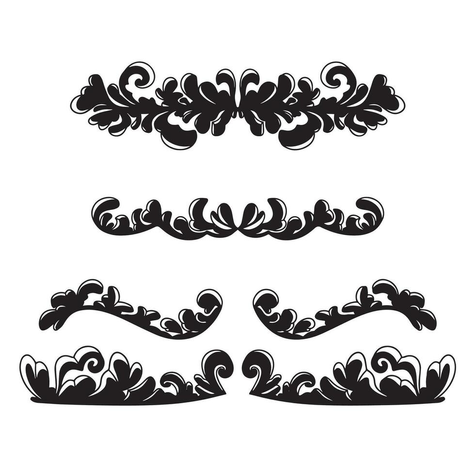 black and white vintage borders. Classic ornament vector