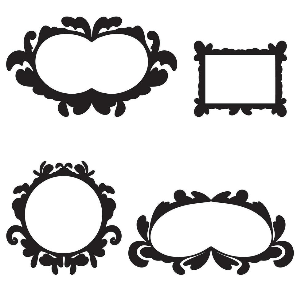 Baroque vintage set of frame vector