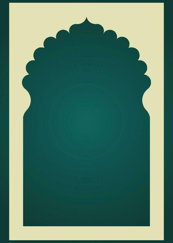 Islamic mosque background vector with pattern in green and gradient color