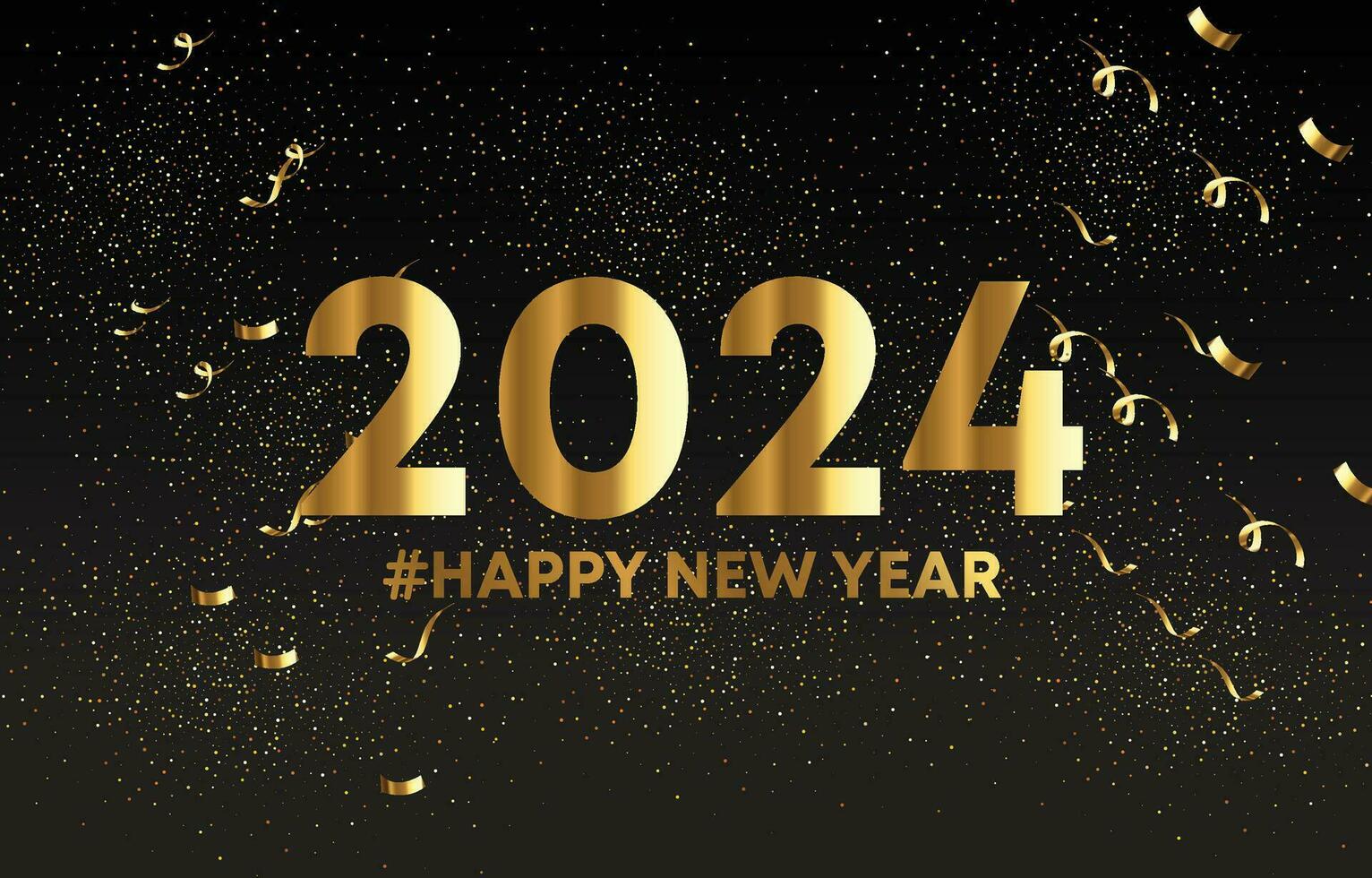 happy new year 2024-2025 background with gold decoration, vector