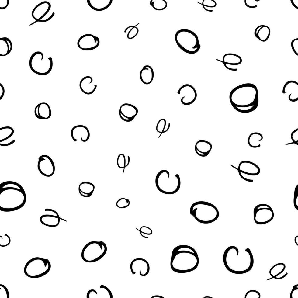 Seamless pattern with sketch round squiggle vector